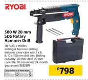 Ryobi 500W 20mm SDS Rotary Hammer Drill ED-500