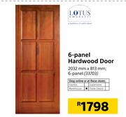 Lotus 6 Panel Hardwood Door 2032mm x 813mm