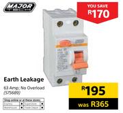 Major Pole Earth Leakage 63Amp No Overload