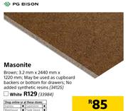 PG Bison Masonite White 3.2mm x 2440mm x 1220mm
