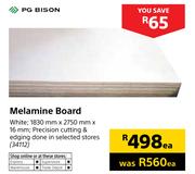 PG Bison Melamine Board 1830mm x 2750mm x 16mm-Each