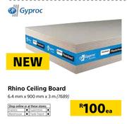 Gyproc Rhino Ceiling Board 6.4mm x 900mm x 3m-Each