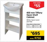 450mm Tiffany Open Shelf Cabinet White