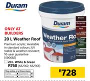 Duram 20Ltr Weather Roof White & Green