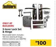Builders 3 Lever Lock Set & Hinge
