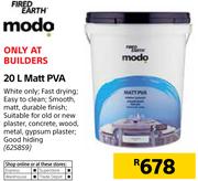 Fired Earth Modo 20L Matt PVA