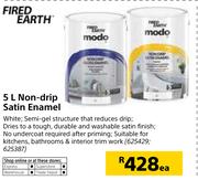 Fired Earth 5Ltr Non Drip Satin Enamel-Each