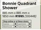 Bonnie Quadrant Shower-885mm x 885mm x 1850mm
