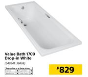 Value Bath 1700 Drop In White