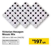 Victorian Hexagon Mosaic Mix-300mm x 300mm Per Pack