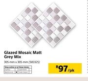 Glazed Mosaic Matt Grey Mix-305mm x 305mm Per Pack