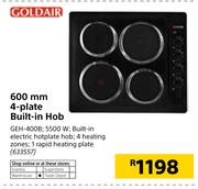 Goldair 600mm 4 Plate Built In Hob