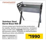 Megamaster Stainless Steel Barrel Braai 900