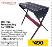 Megamaster 600mm Freestanding Barrel Braai