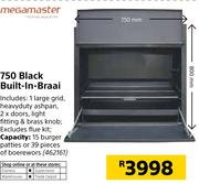 Megamaster 750 Black Built In Braai