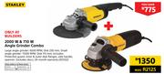 Stanley 2000W & 710W Angle Grinder Combo