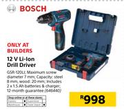Bosch 12V Li-ion Drill Driver