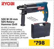 Ryobi 500W 20mm SDS Rotary Hammer Drill