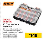 Grip 15 Compartment Organiser-320mm x 260mm x 80mm