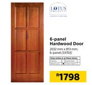 Lotus 6 Panel Hardwood Door-2032mm x 813mm