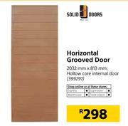 Solid Doors Horizontal Grooved Door-2032mm x 813mm