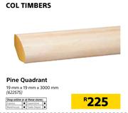 Col Timbers Pine Quadrant-19mm X 19mm X 3000mm