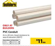 Builders PVC Conduit-4m x 20mm Each