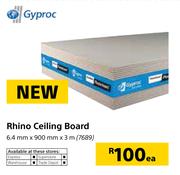 Gyproc Rhino Ceiling Board 6.4mm x 900mm x 3m-Each