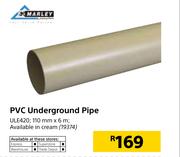 Marley PVC Underground Pipe 110mm x 6m ULE420