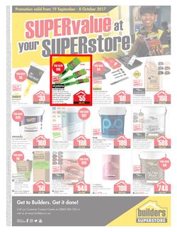 Builders Willowvale : Super Value At Your Superstore (19 Sep - 8 Oct 2017), page 1