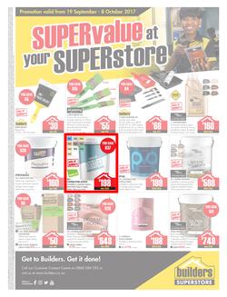 Builders Willowvale : Super Value At Your Superstore (19 Sep - 8 Oct 2017), page 1