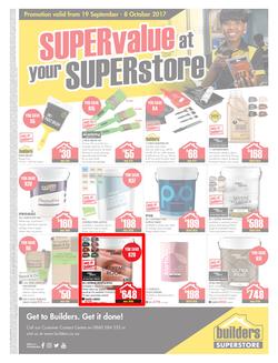 Builders Willowvale : Super Value At Your Superstore (19 Sep - 8 Oct 2017), page 1