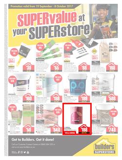 Builders Willowvale : Super Value At Your Superstore (19 Sep - 8 Oct 2017), page 1