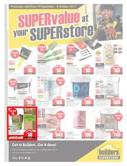 Builders Willowvale : Super Value At Your Superstore (19 Sep - 8 Oct 2017), page 1
