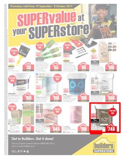 Builders Willowvale : Super Value At Your Superstore (19 Sep - 8 Oct 2017), page 1