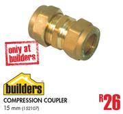 Builders Compression Coupler 15mm