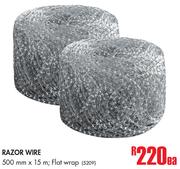 Razor Wire 500mm x1.5m Flat Wrap-Each