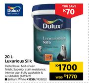 Dulux 20L Luxurious Silk (Brilliant White)