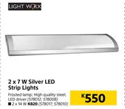 Lightworx 2 x 7W Silver LED Strip Lights