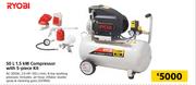 Ryobi 50Ltr 1.5Kw Compressor With 5-Piece Kit AC-2055K