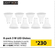 Lightworx 8 Pack 6W LED Globes