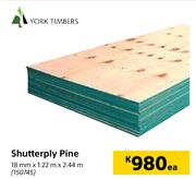 York Timbers Shutterply Pine 18mm x 1.22m x 2.44m-Each