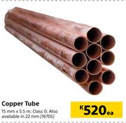 Copper Tube 15mm x 5.5m-Each