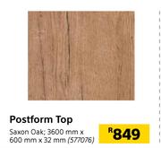 Postform Top-3600mm x 600mm x 32mm