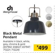 Design House Black Metal Pendant
