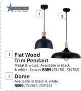 Bright Star Lighting Flat Wood Trim Pendant