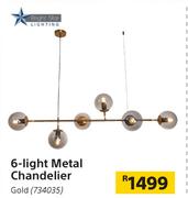 Bright Star Lighting 6 Light Metal Chandelier Gold
