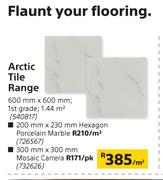 Flaunt Arctic Tile Range 600mm x 600mm-Per Sqm