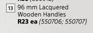Home & Kitchen 96mm Lacquered Wooden Handles-Each