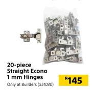 20 Piece Straight Econo 1mm Hinges